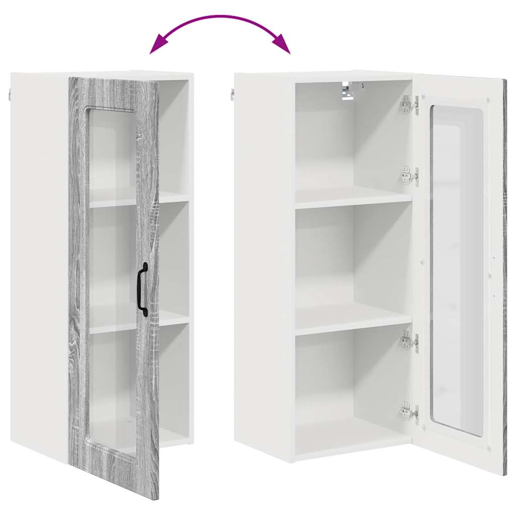 Dulap suspendat de bucatarie cu usa Gri Sonoma 40 x 31 x 100 cm — imaginea 12