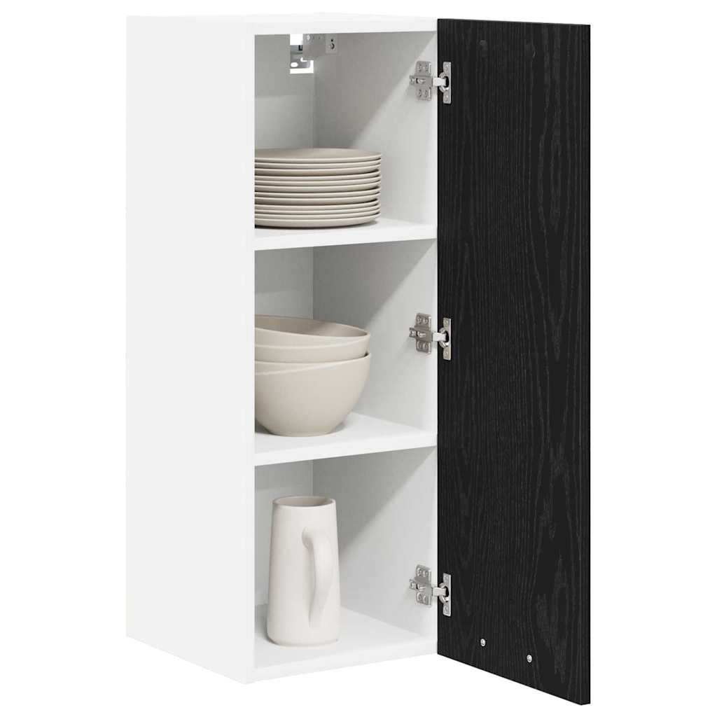 Dulap suspendat Riga 2 pcs Stejar negru si Alb 30 x 31 x 80 cm — imaginea 4