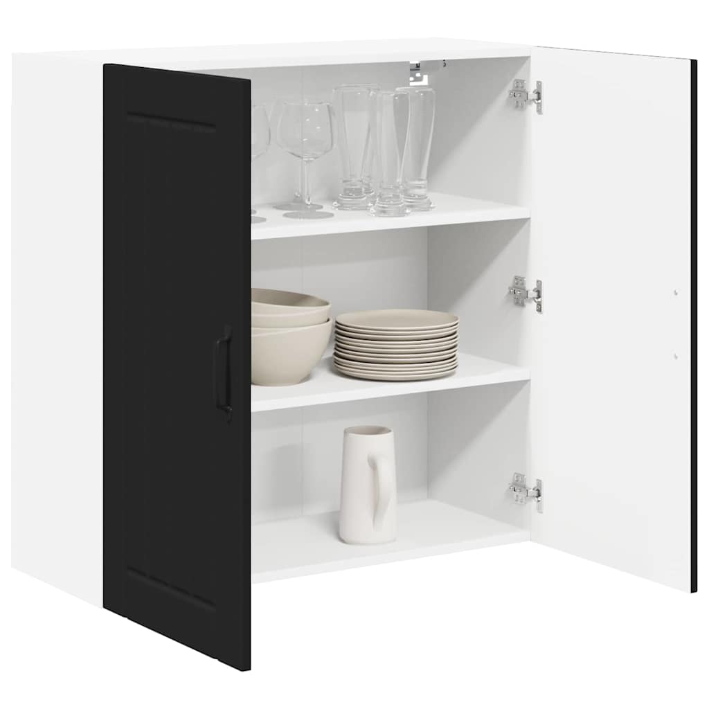 Dulap suspendat de bucatarie cu raft Negru 80 x 31 x 80 cm — imaginea 4