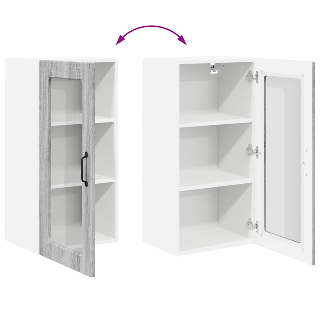 Dulap suspendat de bucatarie cu raft Gri Sonoma 40 x 31 x 80 cm — imaginea 12