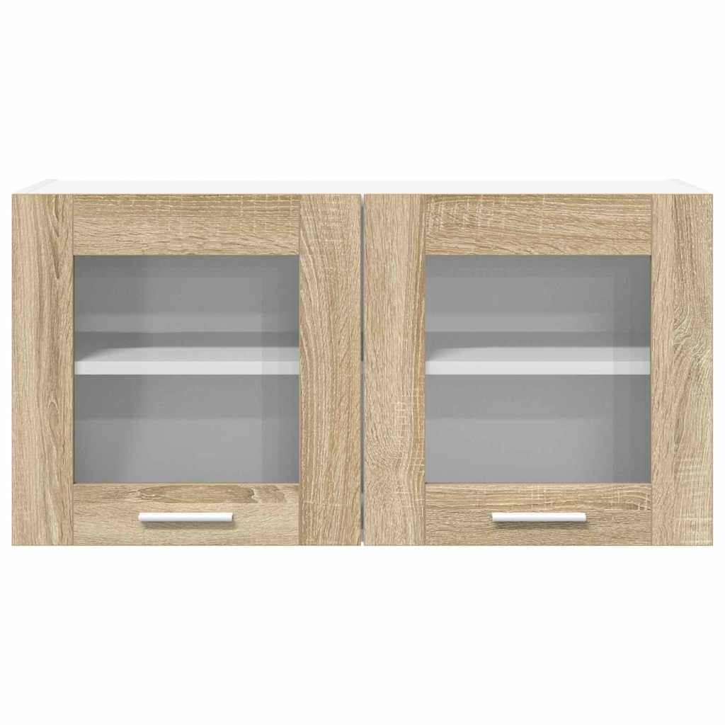 Dulap suspendat Riga Stejar Sonoma si Alb 80 x 31 x 40 cm — imaginea 7