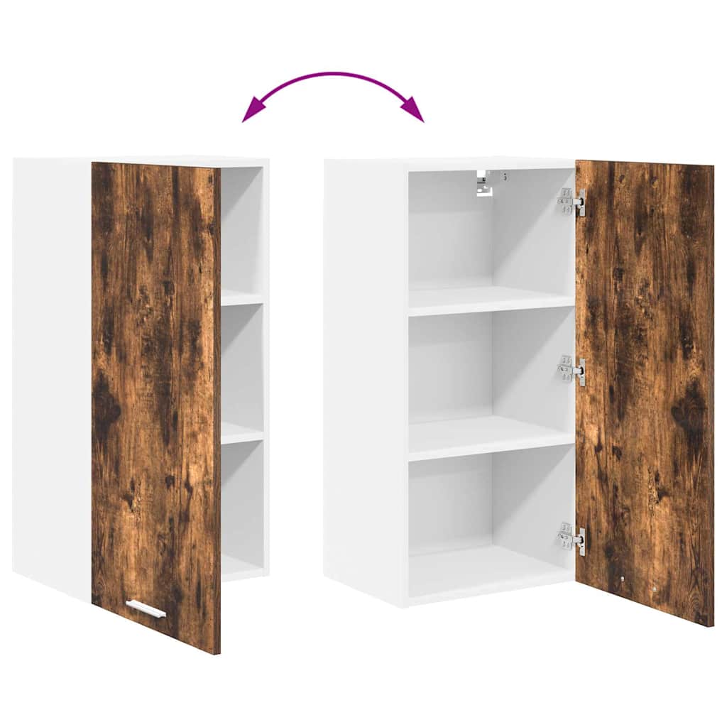 Dulap suspendat Riga Stejar afumat si alb 40 x 31 x 80 cm — imaginea 12