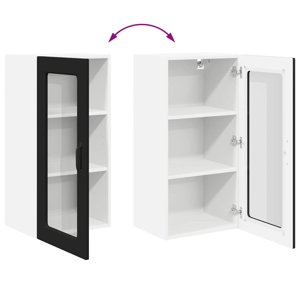 Dulap suspendat de bucatarie cu raft Negru 40 x 31 x 80 cm — imaginea 12