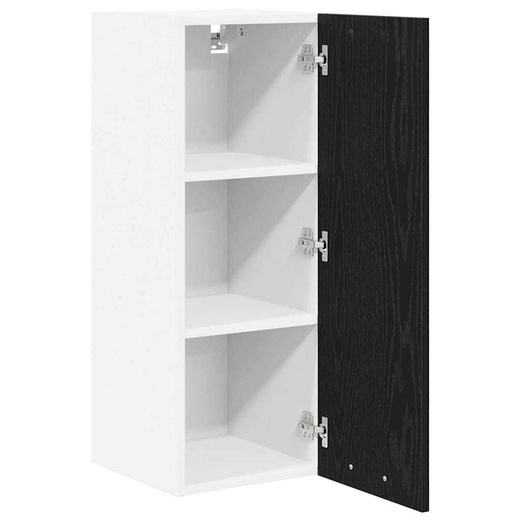 Dulap suspendat Riga 2 pcs Stejar negru si Alb 30 x 31 x 80 cm — imaginea 6