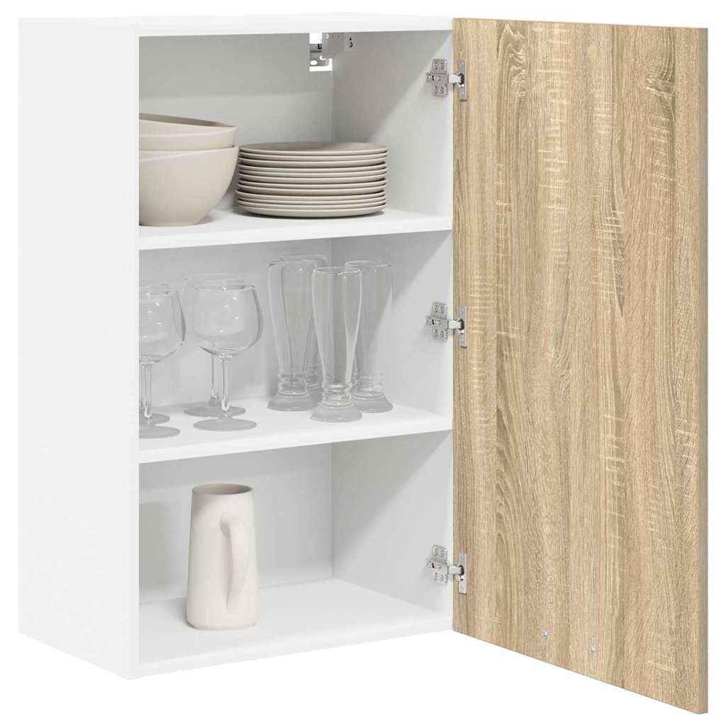 Dulap suspendat Riga Stejar Sonoma si Alb 50 x 31 x 80 cm — imaginea 4
