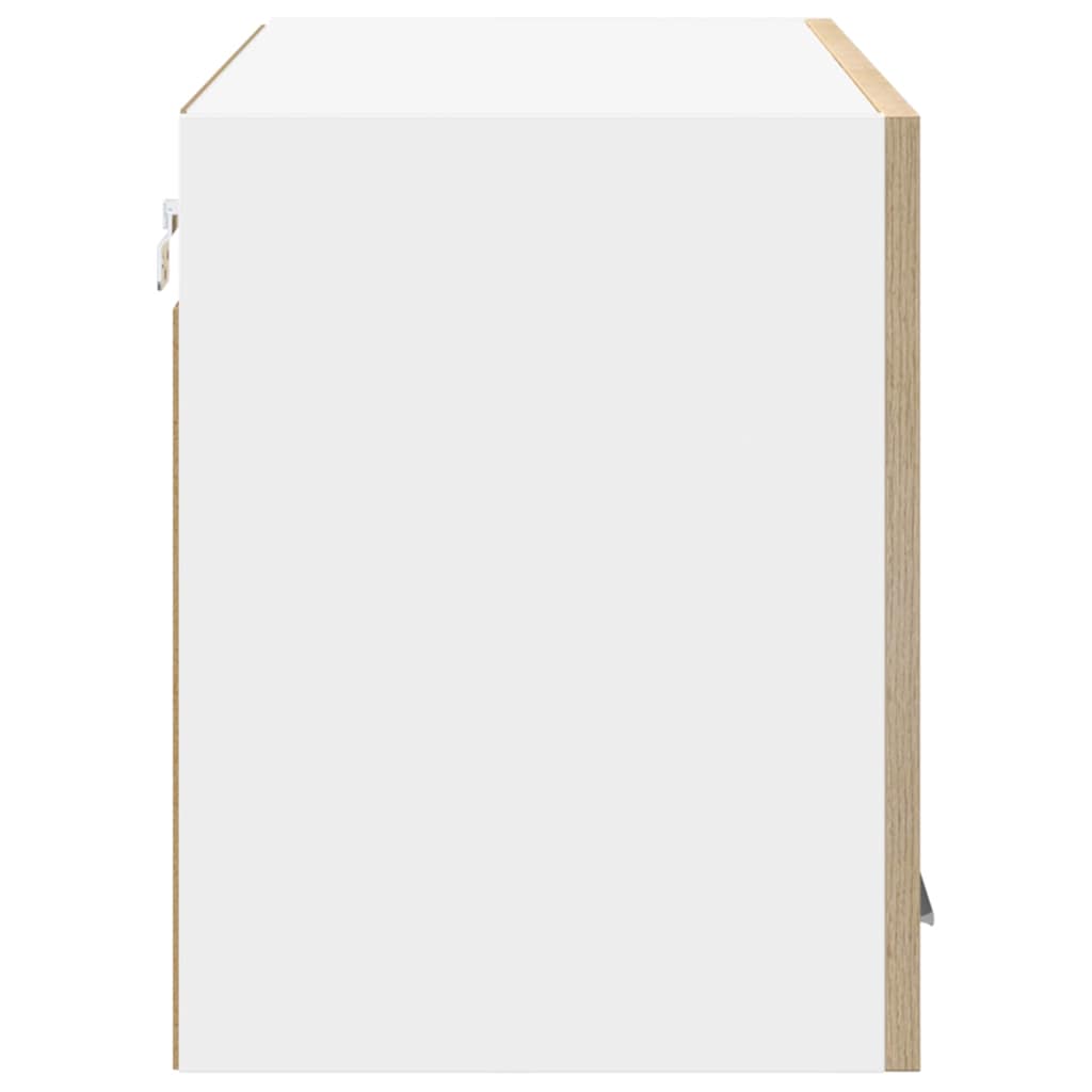 Dulap suspendat Riga Stejar Sonoma si Alb 80 x 31 x 40 cm — imaginea 8