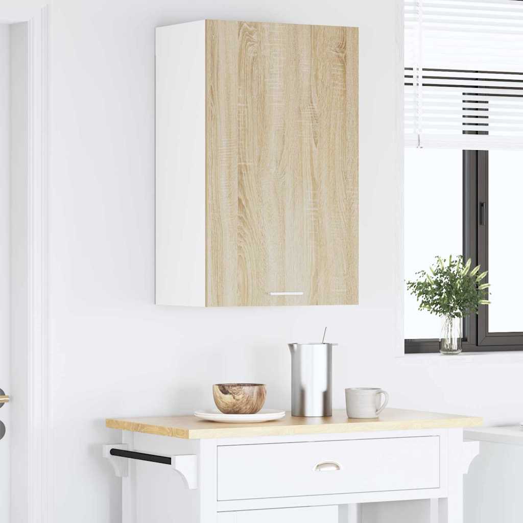 Dulap suspendat Riga Stejar Sonoma si Alb 50 x 31 x 80 cm — imaginea 5