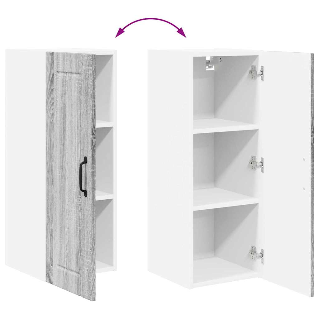 Dulap suspendat de bucatarie 2 pcs Gri Sonoma 30 x 31 x 80 cm — imaginea 13