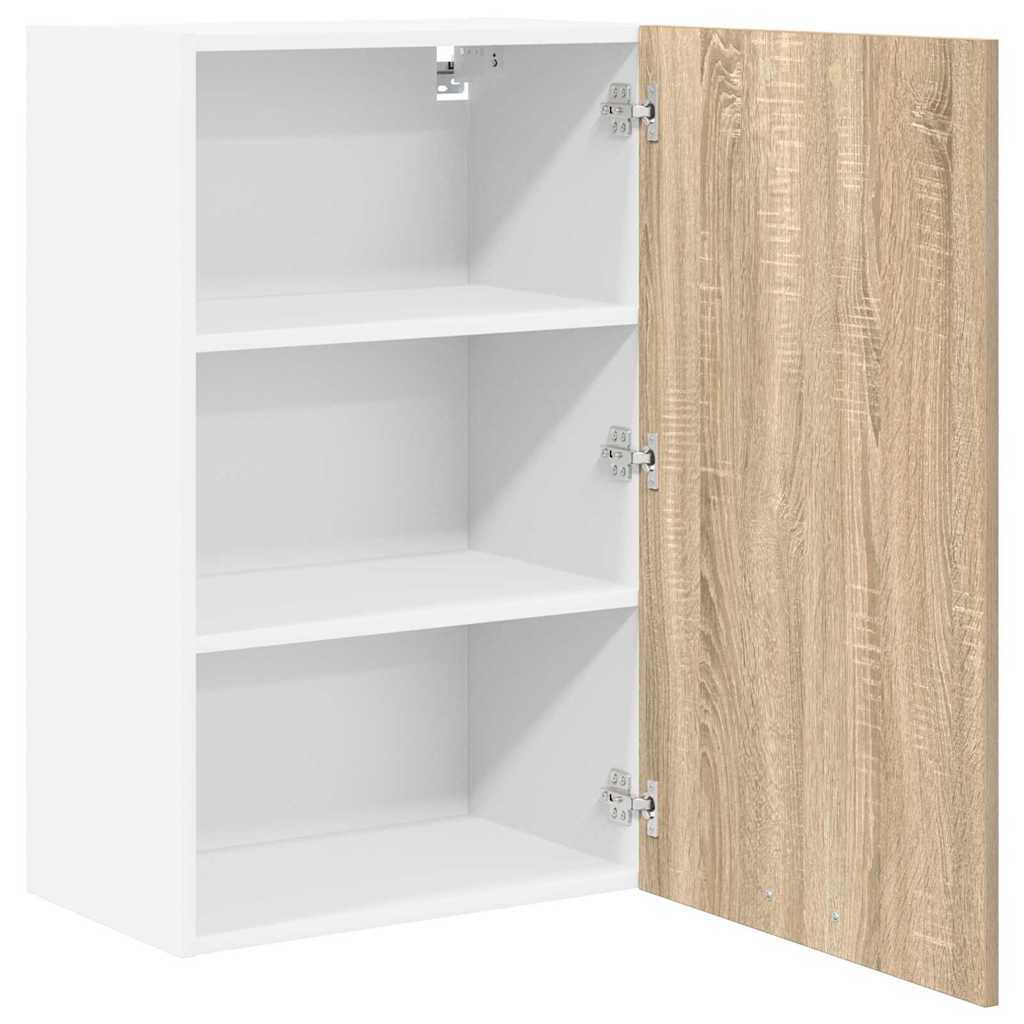 Dulap suspendat Riga Stejar Sonoma si Alb 50 x 31 x 80 cm — imaginea 6
