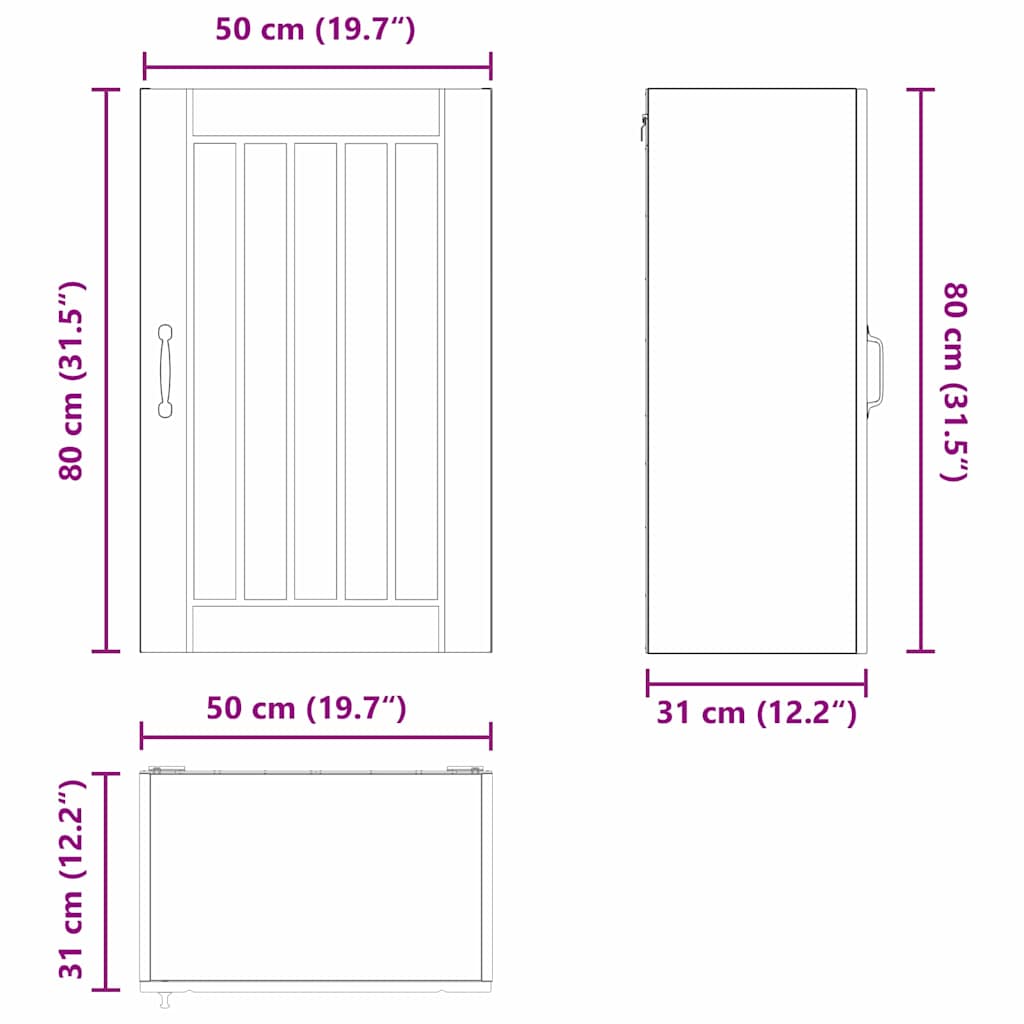 Dulap suspendat de bucatarie Stejar inchis 50 x 31 x 80 cm — imaginea 13