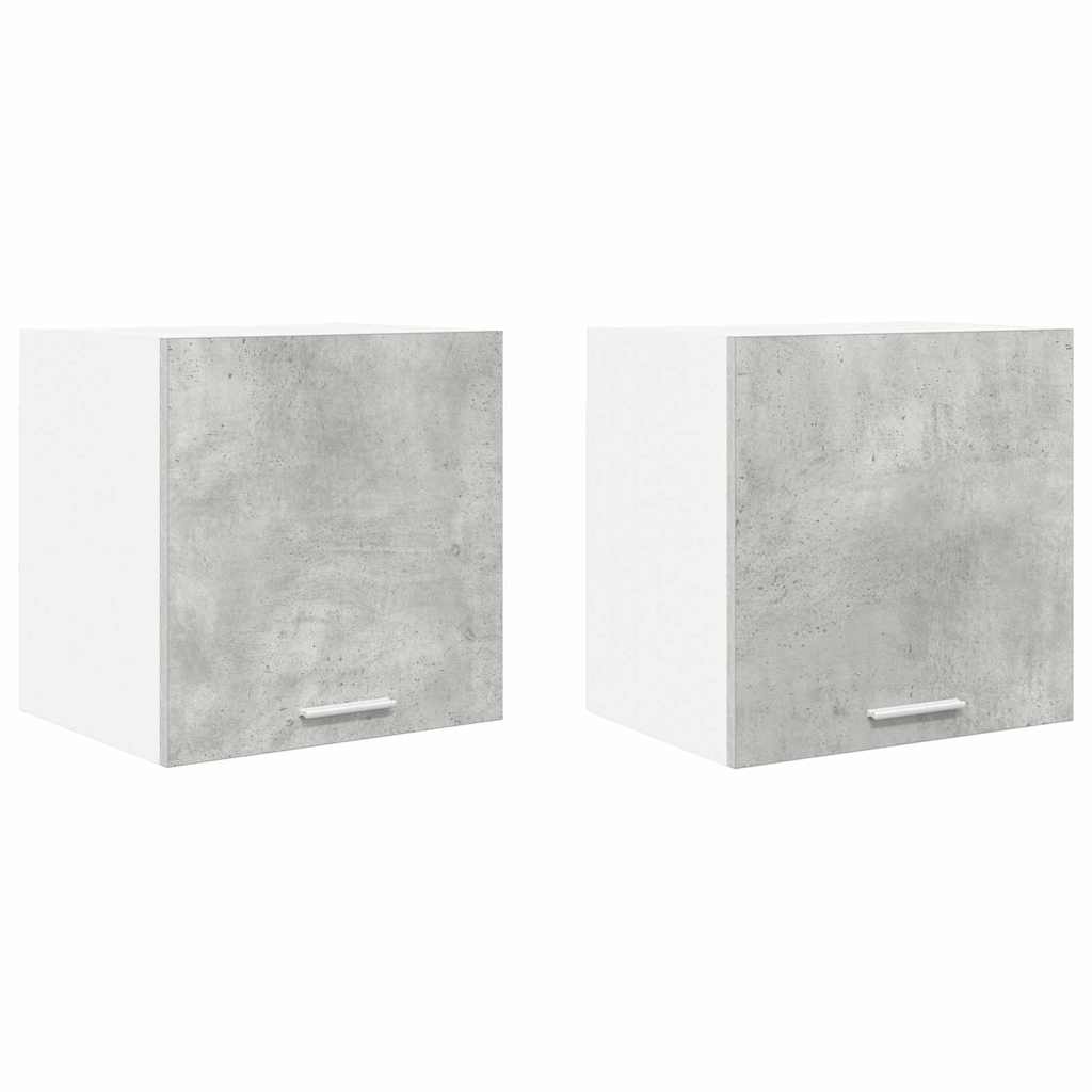 Dulap suspendat Riga 2 pcs Gri beton si Alb 40 x 31 x 40 cm