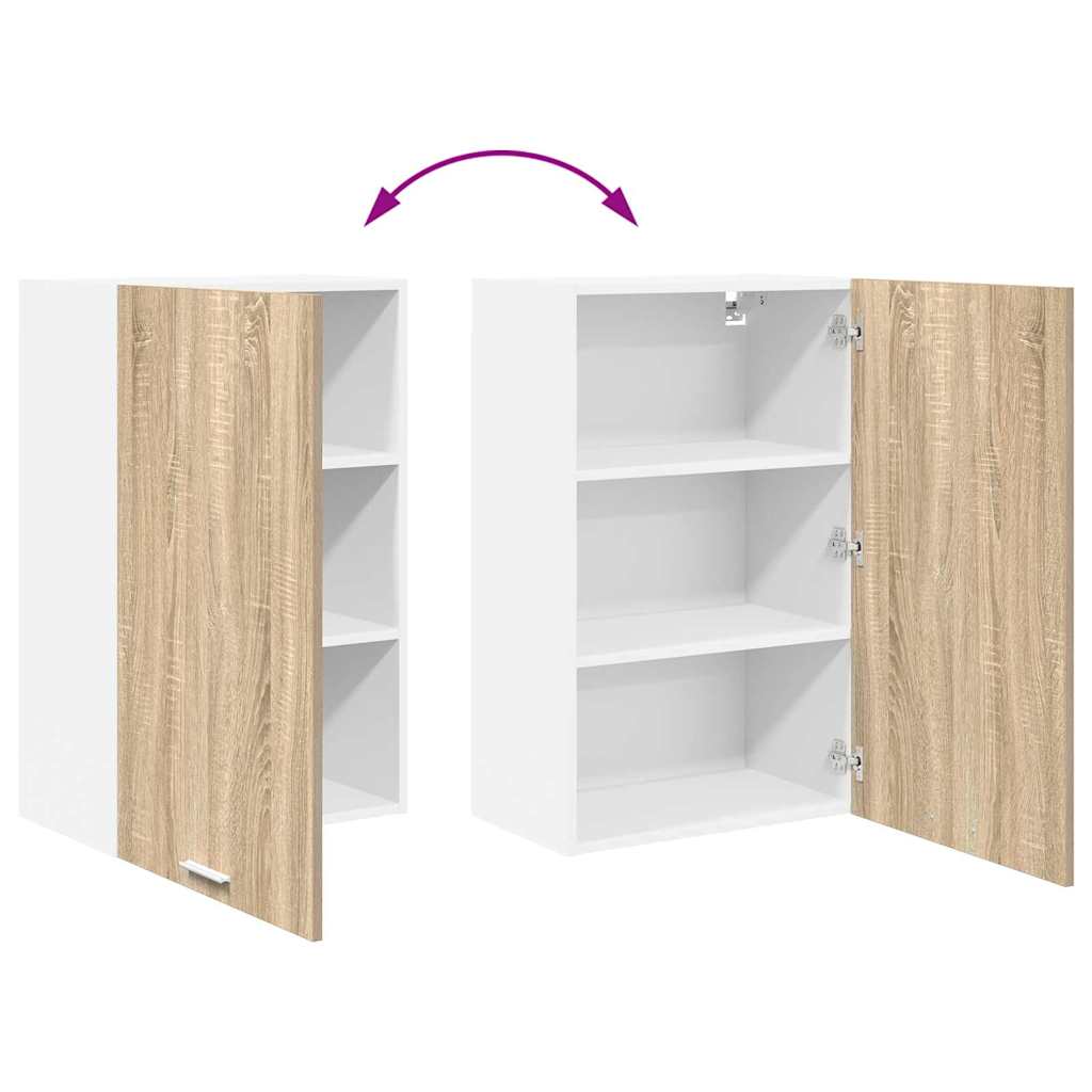 Dulap suspendat Riga Stejar Sonoma si Alb 50 x 31 x 80 cm — imaginea 12