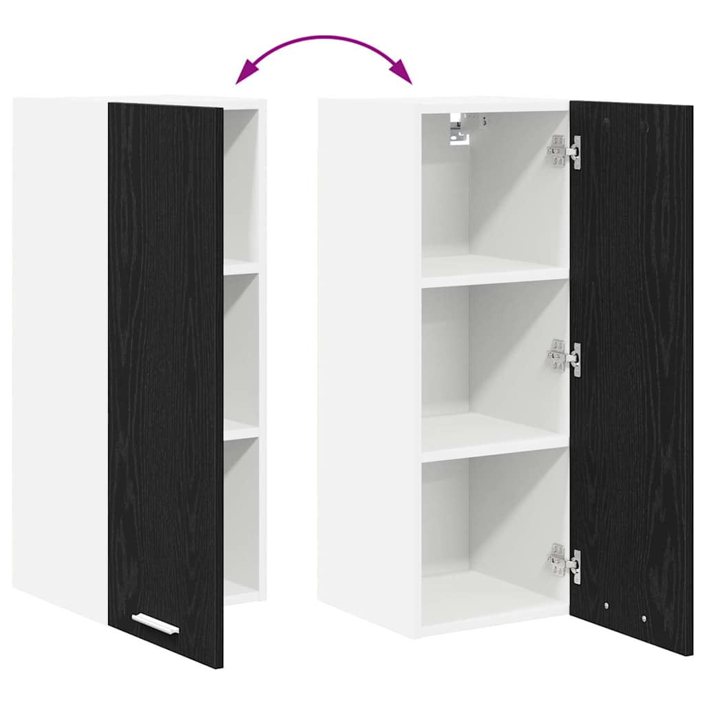 Dulap suspendat Riga 2 pcs Stejar negru si Alb 30 x 31 x 80 cm — imaginea 13