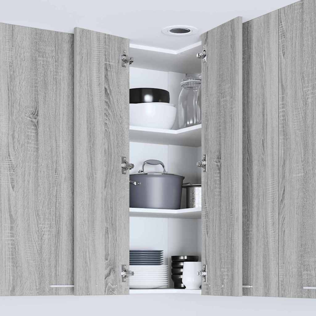Dulap suspendat cu raft Riga Gri Sonoma si Alb 57 x 57 x 100 cm — imaginea 5