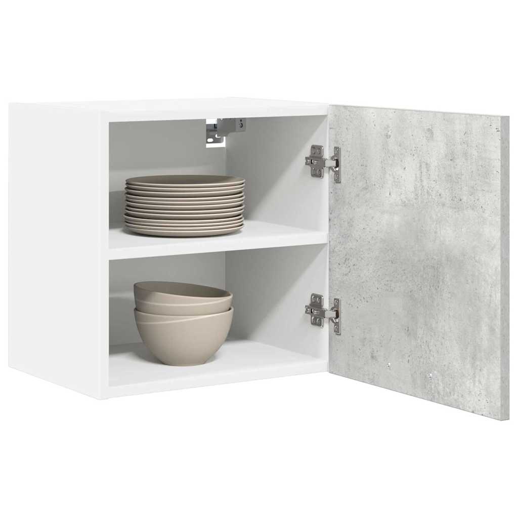 Dulap suspendat Riga 2 pcs Gri beton si Alb 40 x 31 x 40 cm — imaginea 4