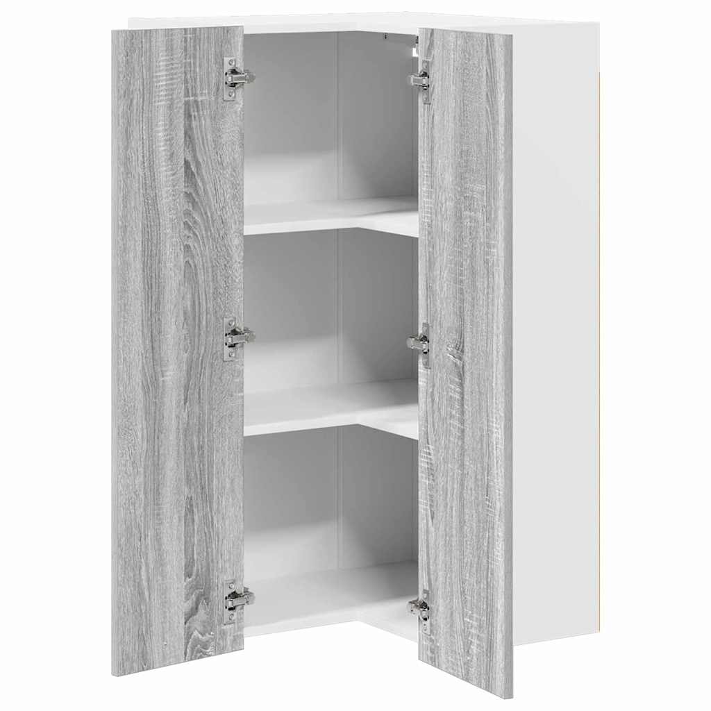 Dulap suspendat cu raft Riga Gri Sonoma si Alb 57 x 57 x 100 cm — imaginea 6
