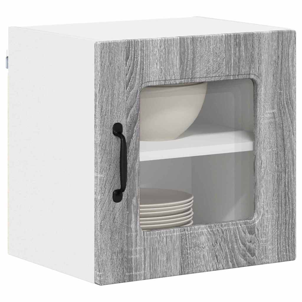 Dulap suspendat de bucatarie cu raft Gri Sonoma 40 x 31 x 40 cm — imaginea 4
