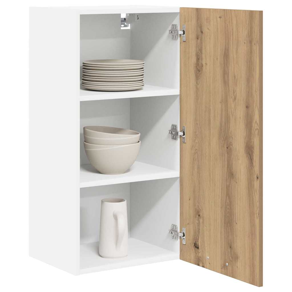 Dulap suspendat Riga Stejar Artisan si Alb 40 x 31 x 80 cm — imaginea 4