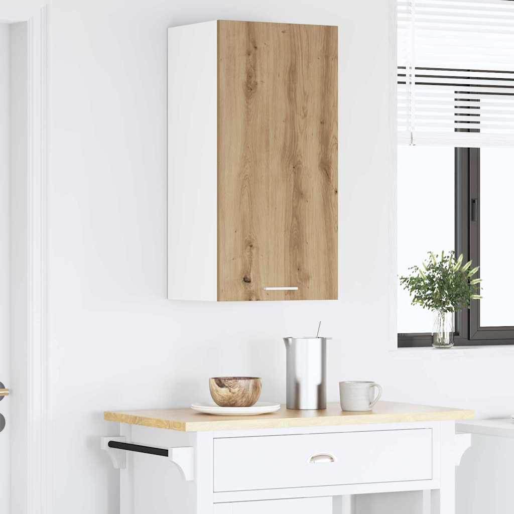 Dulap suspendat Riga Stejar Artisan si Alb 40 x 31 x 80 cm — imaginea 5