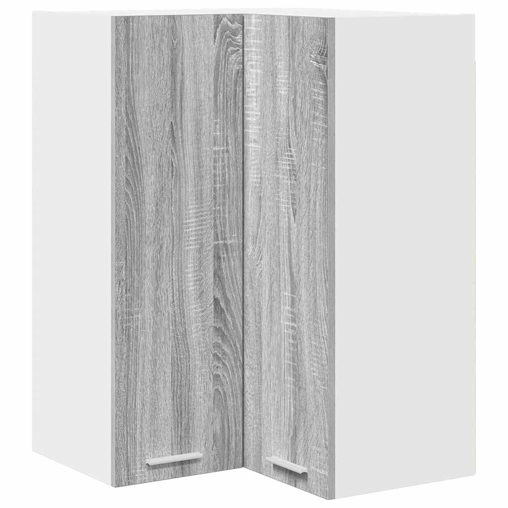 Dulap suspendat cu raft Riga Gri Sonoma si Alb 57 x 57 x 80 cm