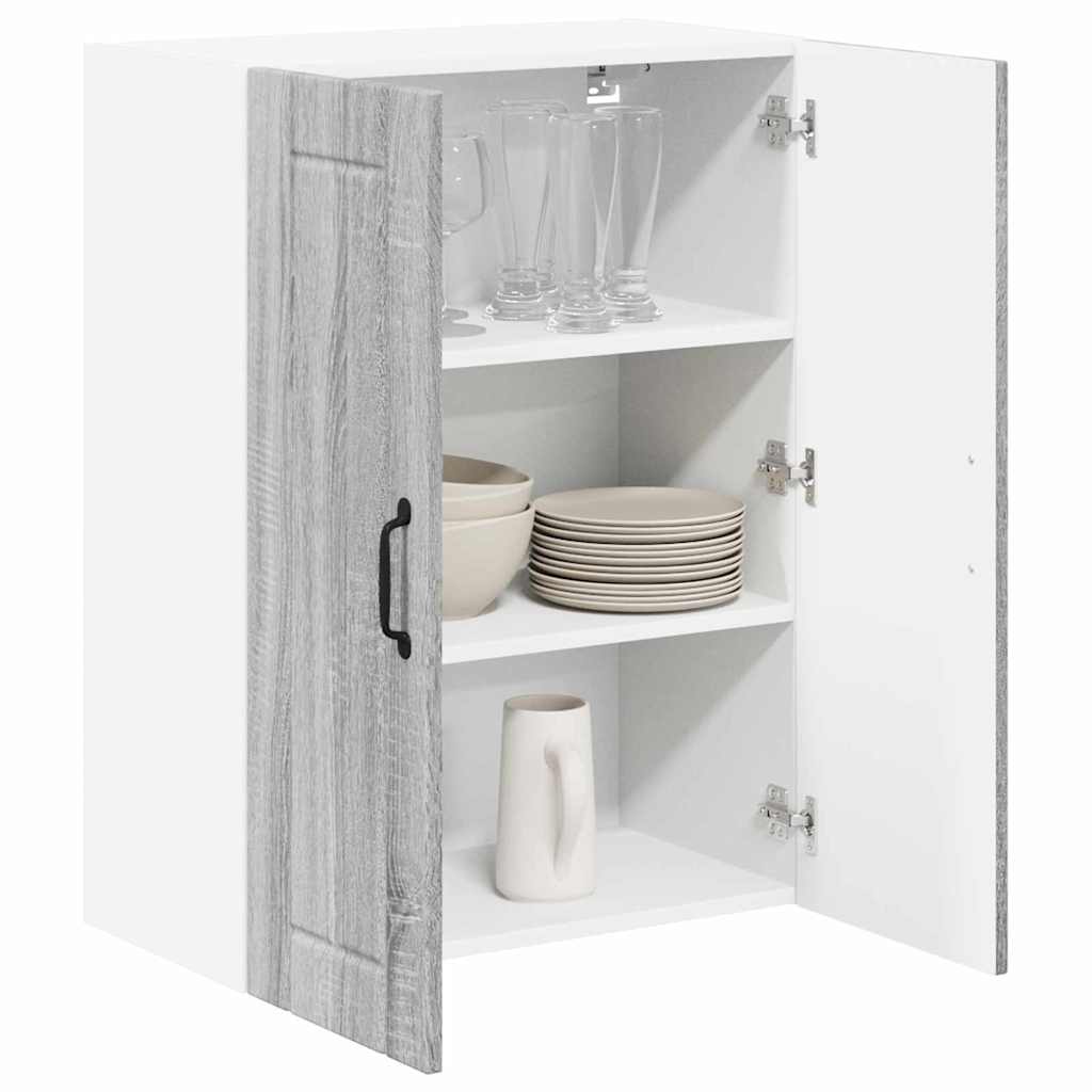 Dulap suspendat de bucatarie cu raft Gri Sonoma 60 x 31 x 80 cm — imaginea 4