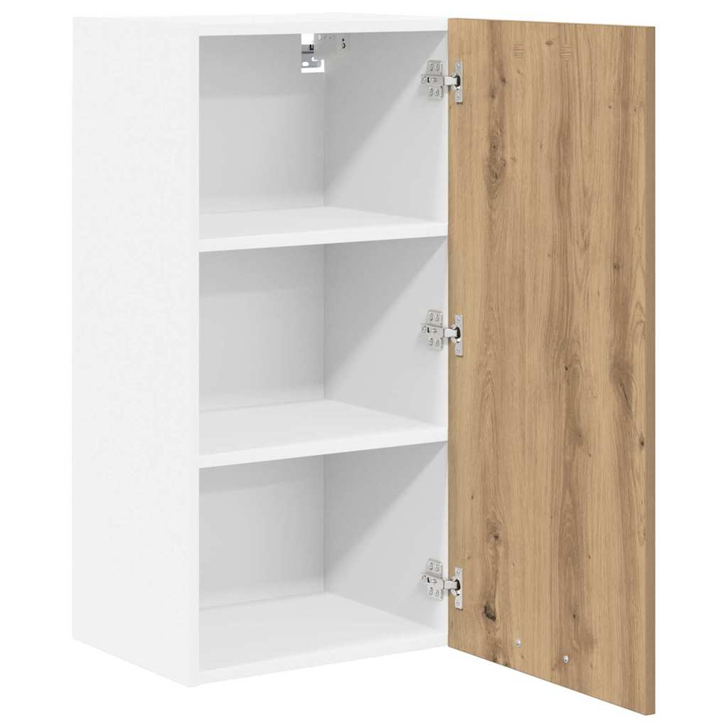 Dulap suspendat Riga Stejar Artisan si Alb 40 x 31 x 80 cm — imaginea 6