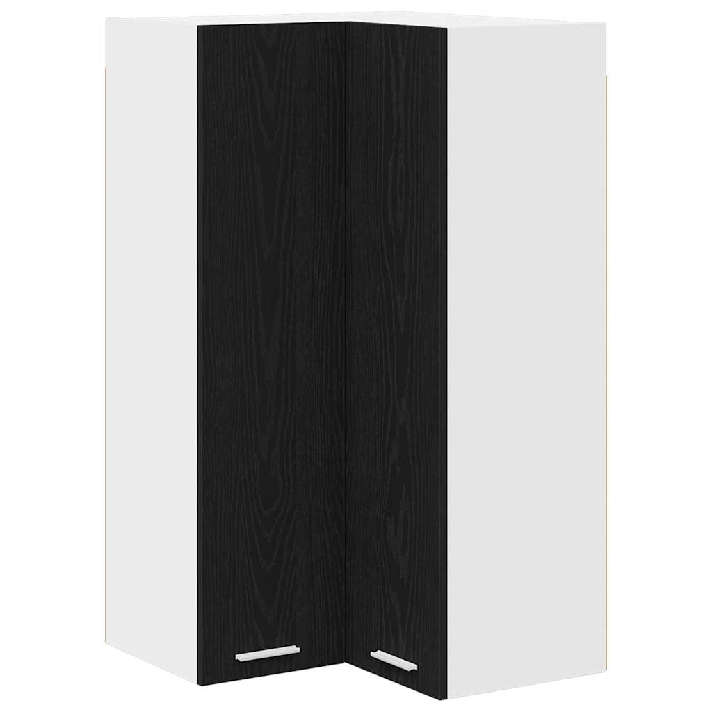 Dulap suspendat Riga Stejar negru si Alb 57 x 57 x 100 cm