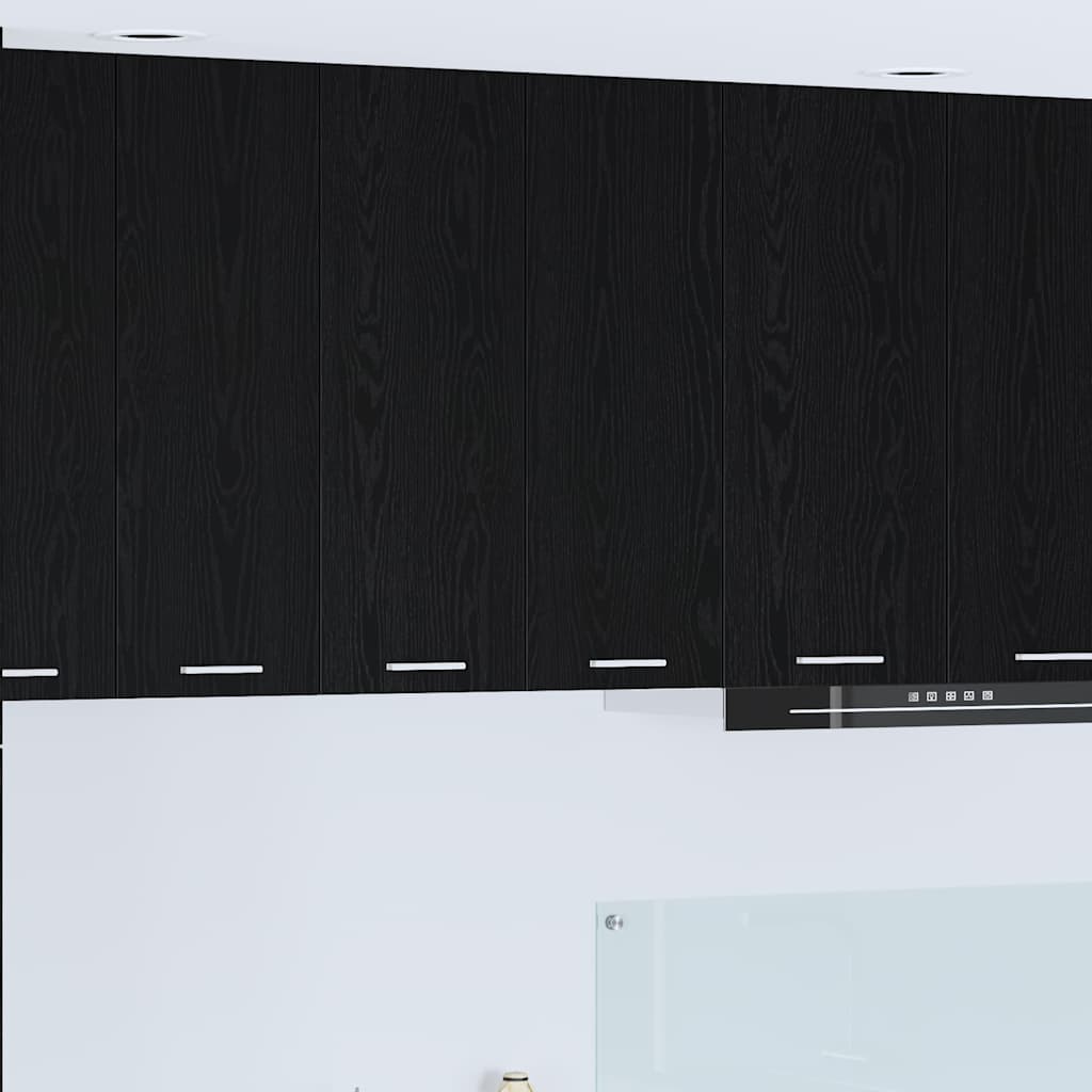 Dulap suspendat Riga Stejar Negru 60 x 31 x 80 cm Lemn compozit — imaginea 2