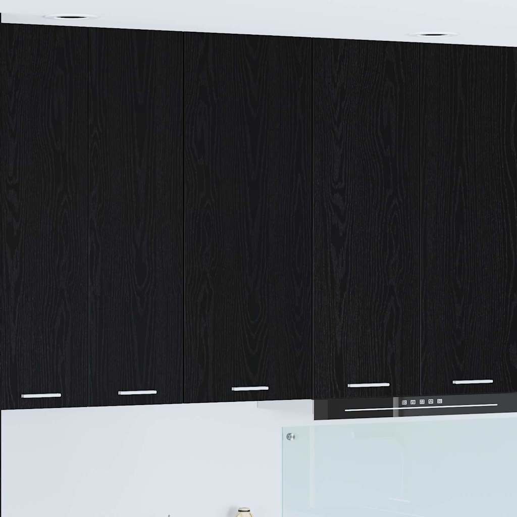 Dulap suspendat cu raft Riga Stejar Negru 40 x 31 x 100 cm — imaginea 2