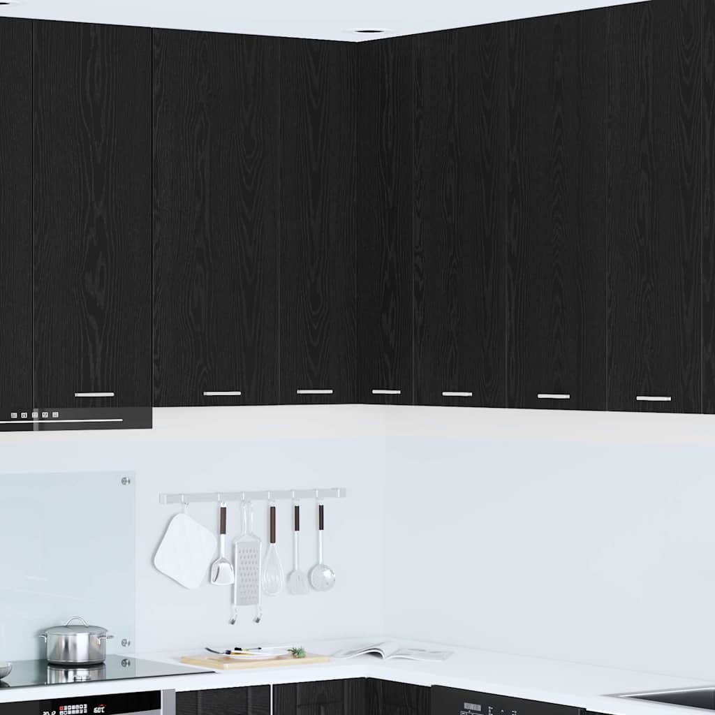 Dulap suspendat Riga Stejar negru si Alb 57 x 57 x 100 cm — imaginea 2