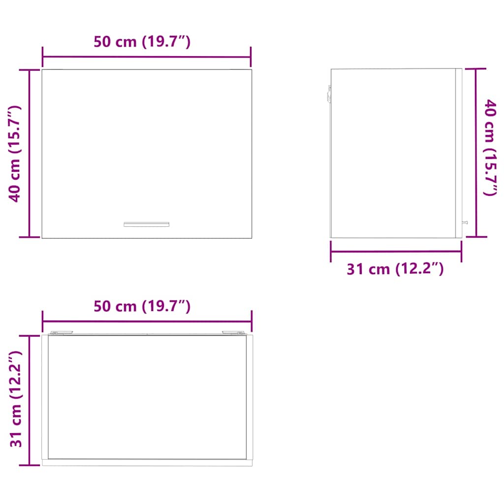 Dulap suspendat cu raft Riga Lemn vechi si Alb 50 x 31 x 40 cm — imaginea 13