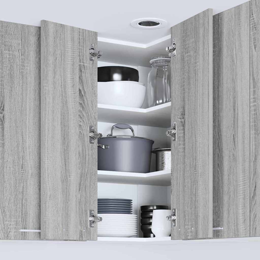 Dulap suspendat cu raft Riga Gri Sonoma si Alb 57 x 57 x 80 cm — imaginea 5