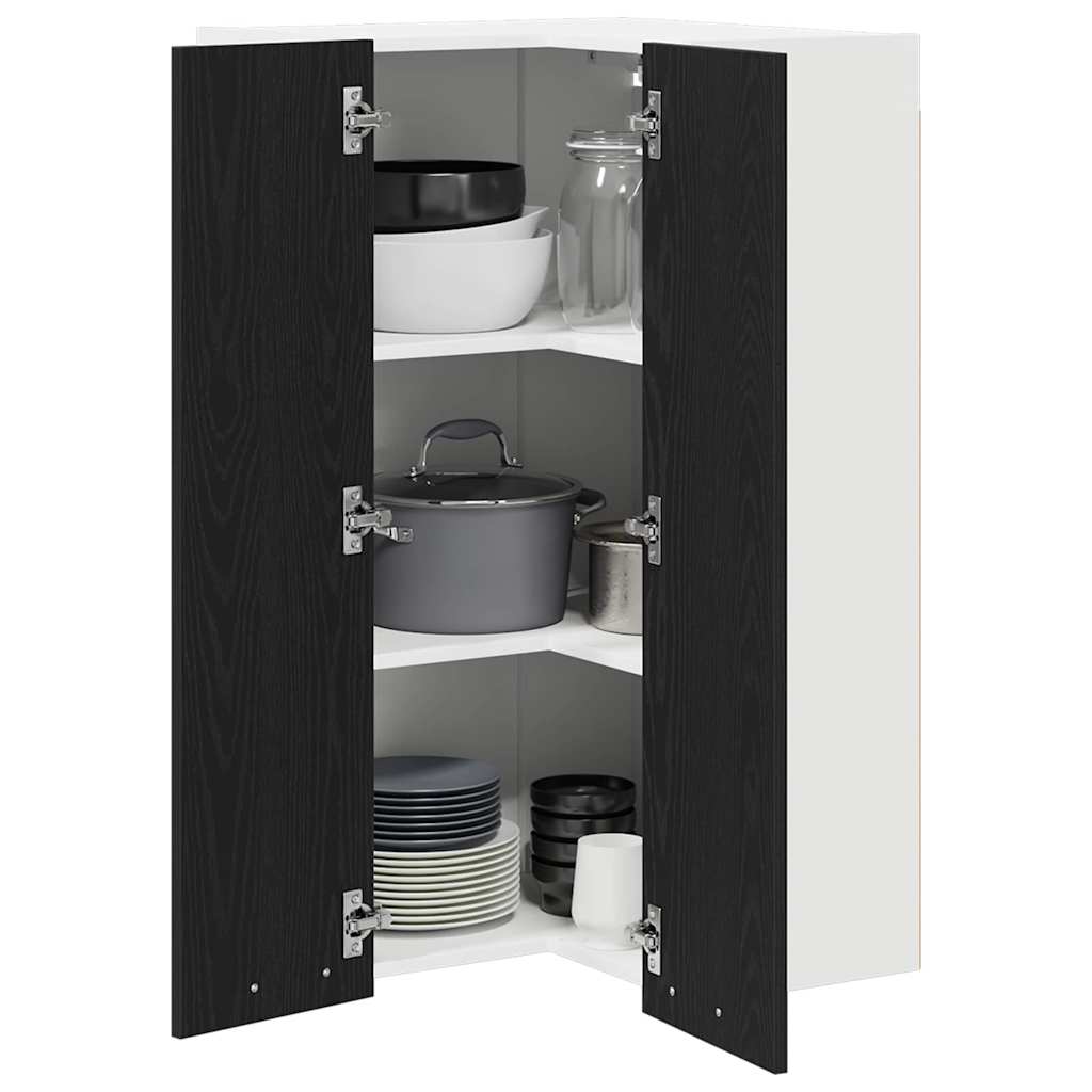 Dulap suspendat Riga Stejar negru si Alb 57 x 57 x 100 cm — imaginea 4