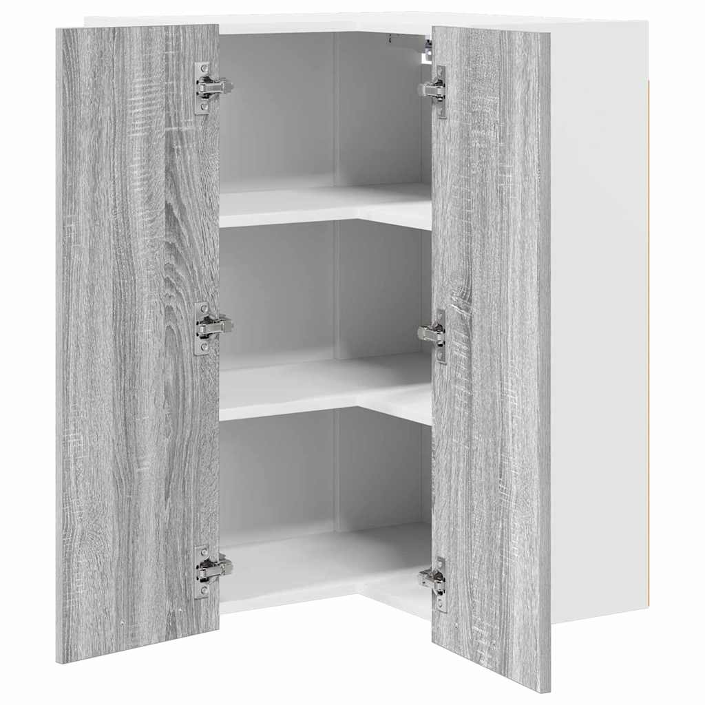 Dulap suspendat cu raft Riga Gri Sonoma si Alb 57 x 57 x 80 cm — imaginea 6