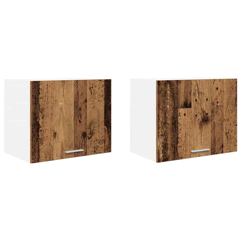 Dulap suspendat Riga 2 pcs Lemn vechi si Alb 50 x 31 x 40 cm