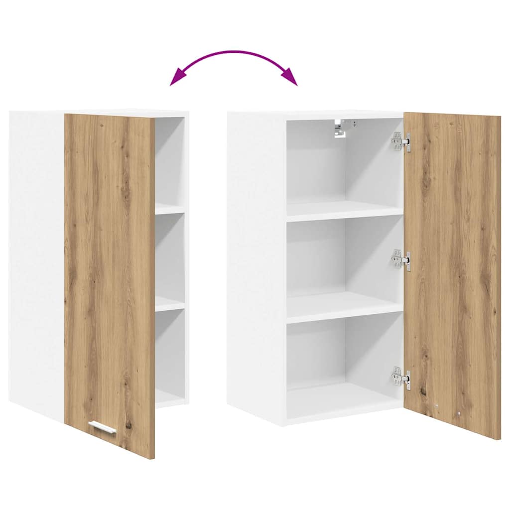 Dulap suspendat Riga Stejar Artisan si Alb 40 x 31 x 80 cm — imaginea 12