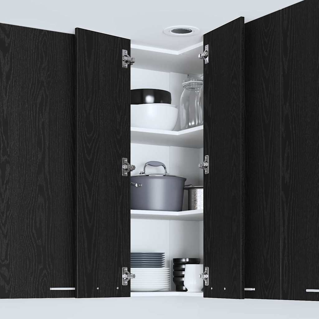 Dulap suspendat Riga Stejar negru si Alb 57 x 57 x 100 cm — imaginea 5