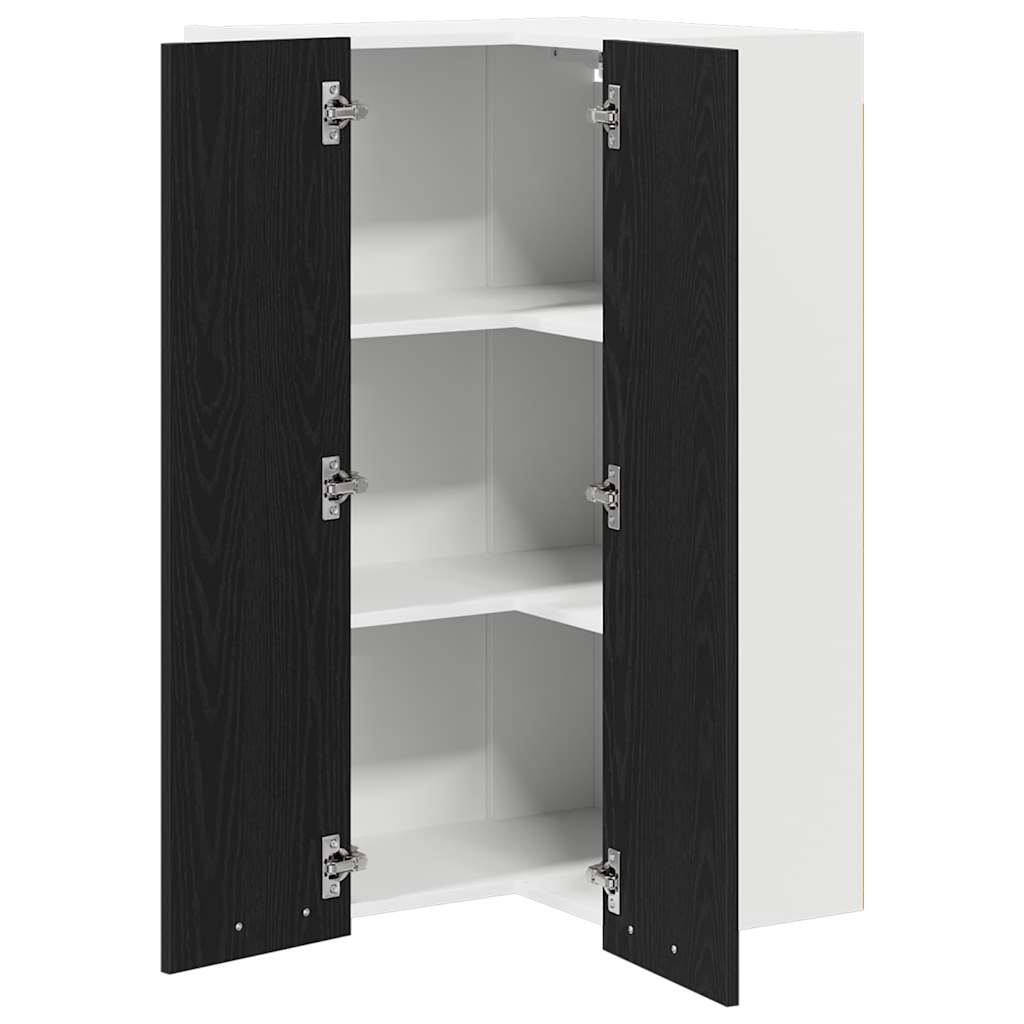 Dulap suspendat Riga Stejar negru si Alb 57 x 57 x 100 cm — imaginea 6