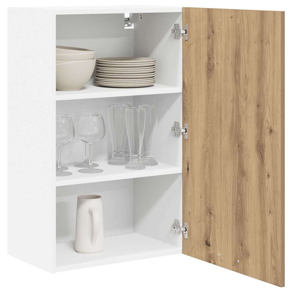 Dulap suspendat Riga Stejar Artisan si Alb 50 x 31 x 80 cm — imaginea 4