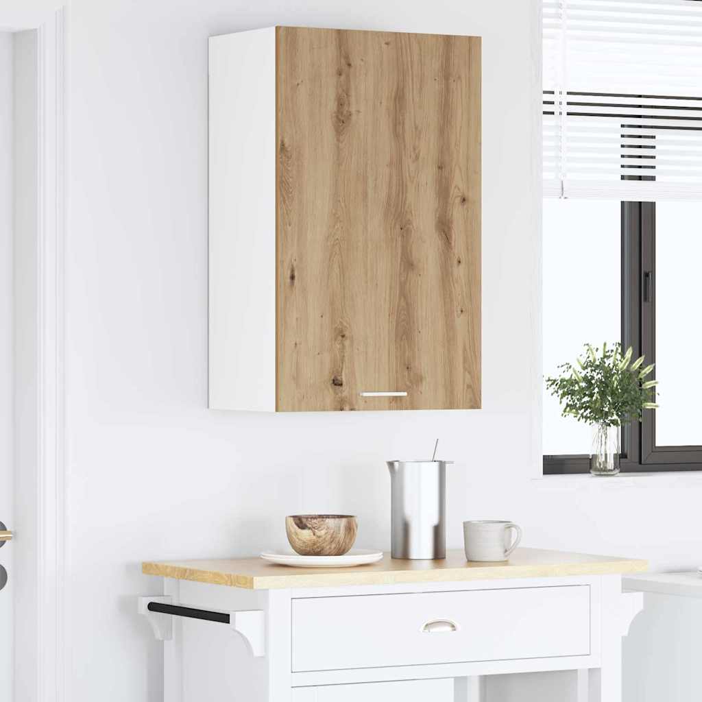 Dulap suspendat Riga Stejar Artisan si Alb 50 x 31 x 80 cm — imaginea 5