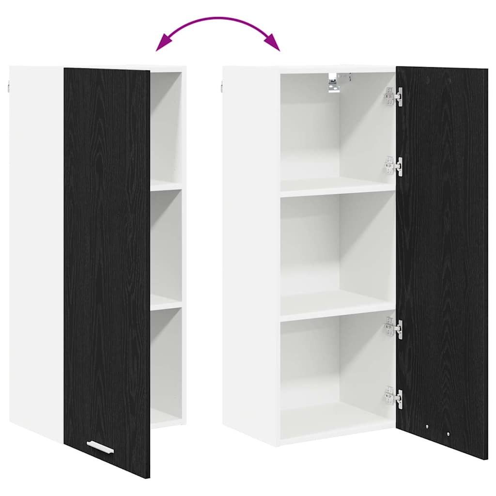 Dulap suspendat cu raft Riga Stejar Negru 40 x 31 x 100 cm — imaginea 12