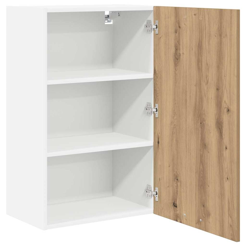Dulap suspendat Riga Stejar Artisan si Alb 50 x 31 x 80 cm — imaginea 6