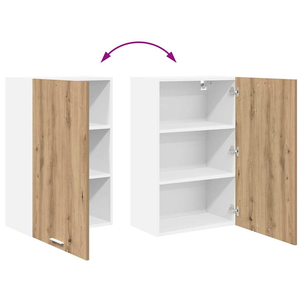 Dulap suspendat Riga Stejar Artisan si Alb 50 x 31 x 80 cm — imaginea 12