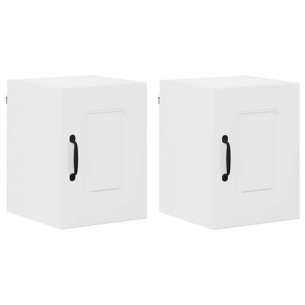 Dulap suspendat de bucatarie 2 pcs Alb lucios 30 x 31 x 40 cm
