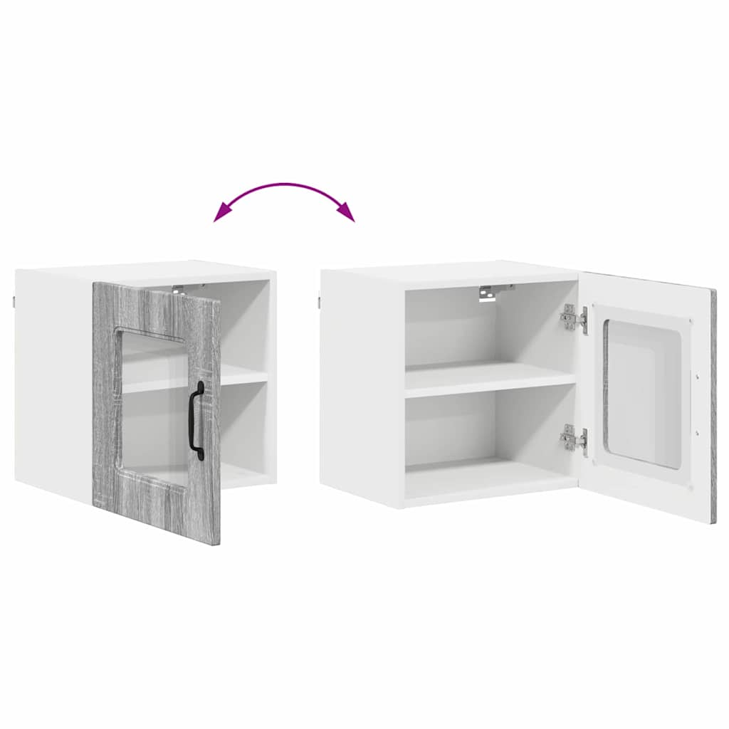 Dulap suspendat de bucatarie 2 pcs Gri Sonoma 40 x 31 x 40 cm — imaginea 13