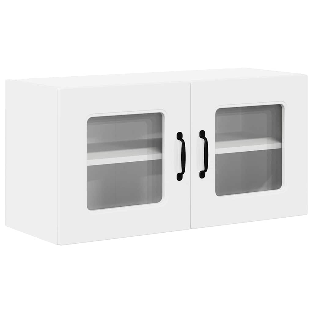 Dulap suspendat de bucatarie cu raft Alb lucios 80 x 31 x 40 cm