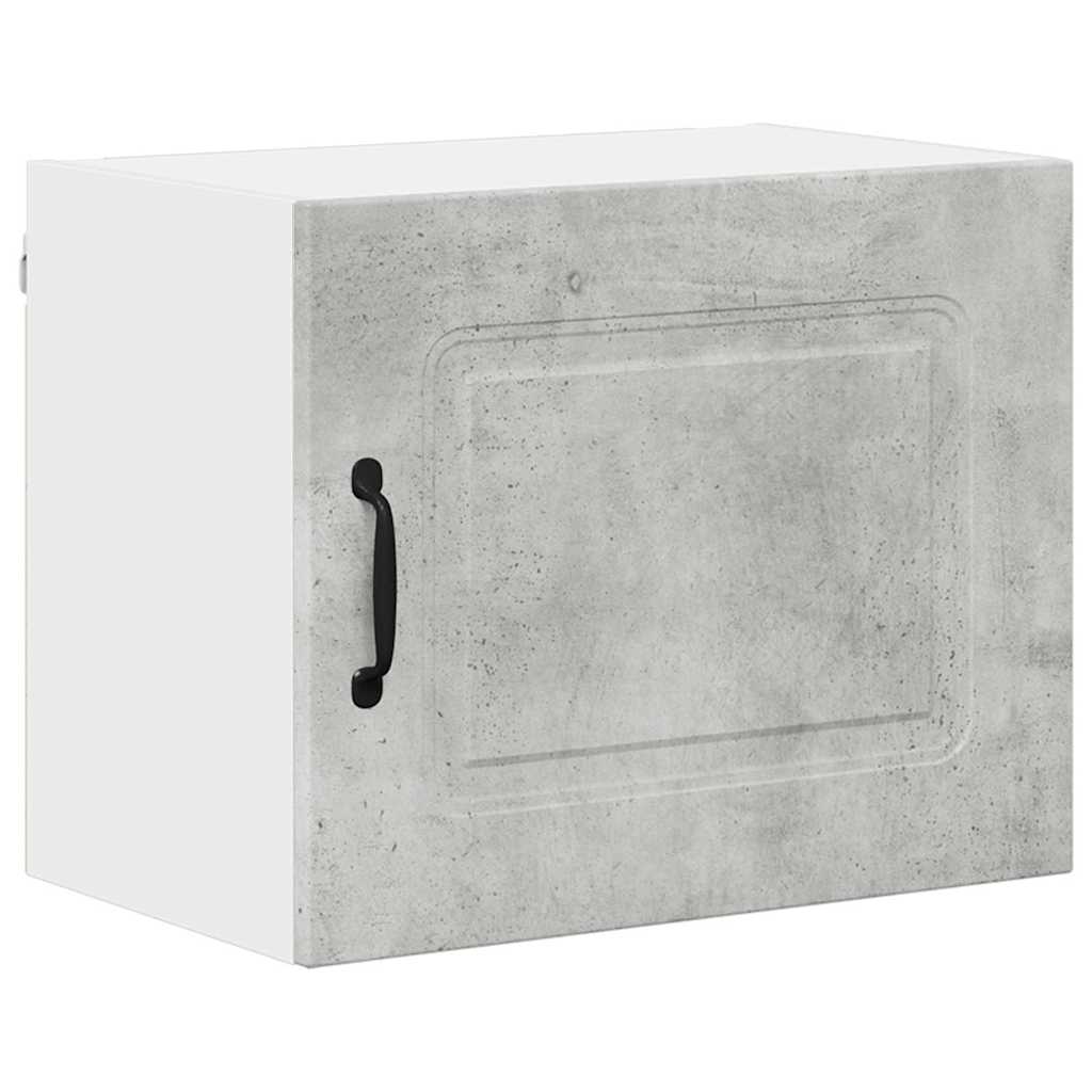 Dulap suspendat de bucatarie cu raft cu usa 2 pcs Gri din beton — imaginea 6