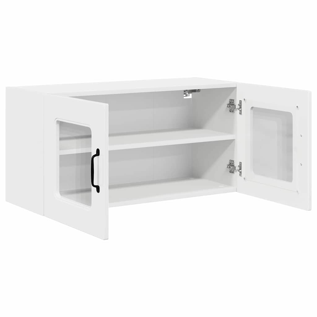 Dulap suspendat de bucatarie cu raft Alb lucios 80 x 31 x 40 cm — imaginea 6