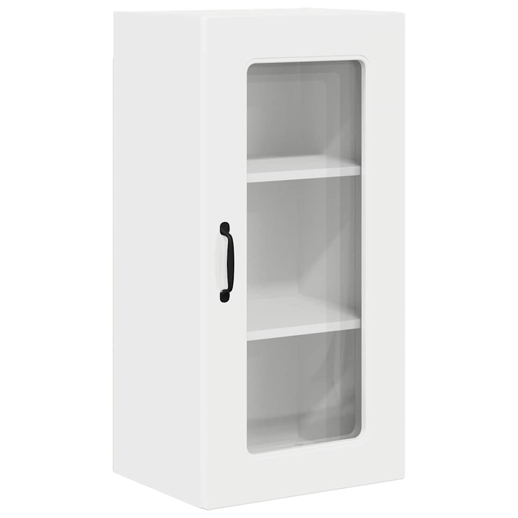 Dulap suspendat de bucatarie cu raft Alb lucios 40 x 31 x 80 cm