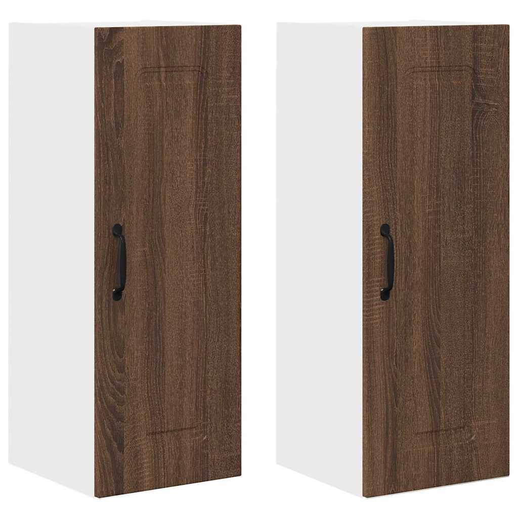 Dulap suspendat de bucatarie cu raft cu usa 2 pcs Stejar inchis
